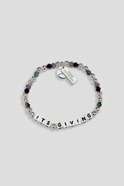 Little Words Project Uo Exclusive It's Giving Beaded Bracelet In Silver, Women's At Urban Outfitters In Silver