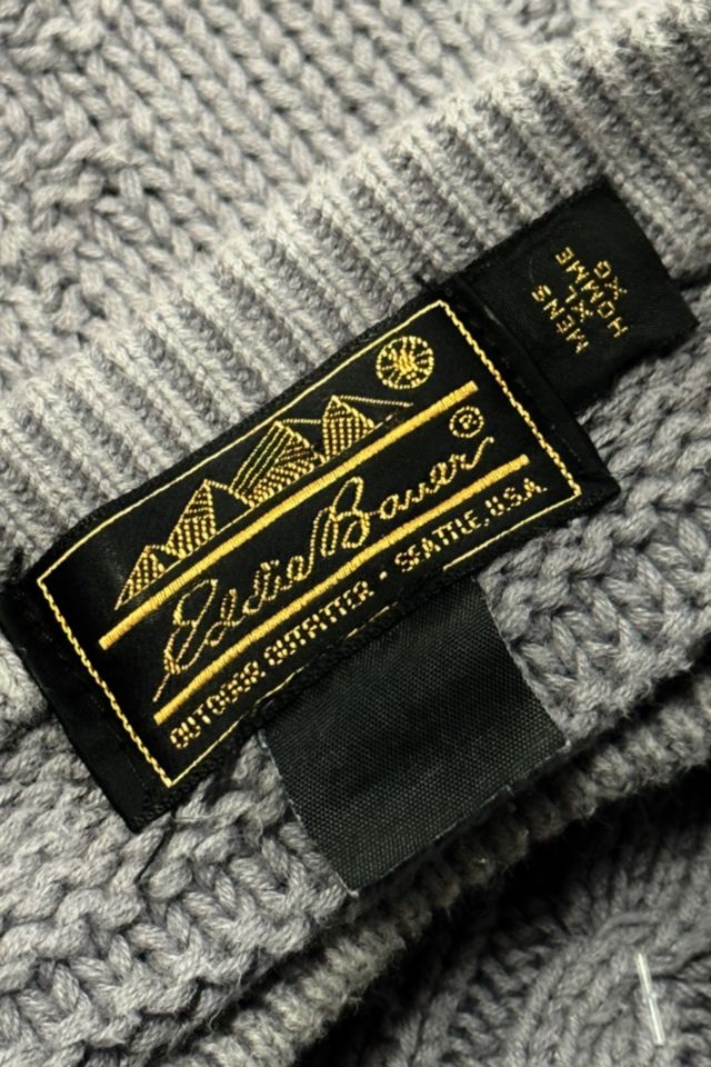 Vintage 1990’s Eddie Bauer USA Patterned Cable Knit Crewneck Sweater ...