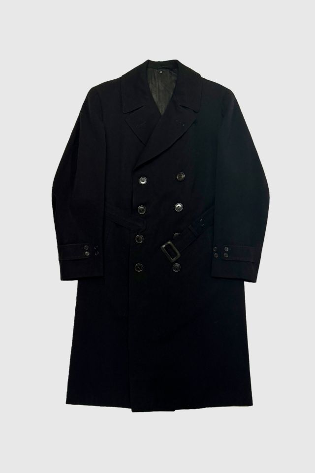 Vintage 1930’s Black Whipcord Twill Long Coat Jacket | Urban Outfitters