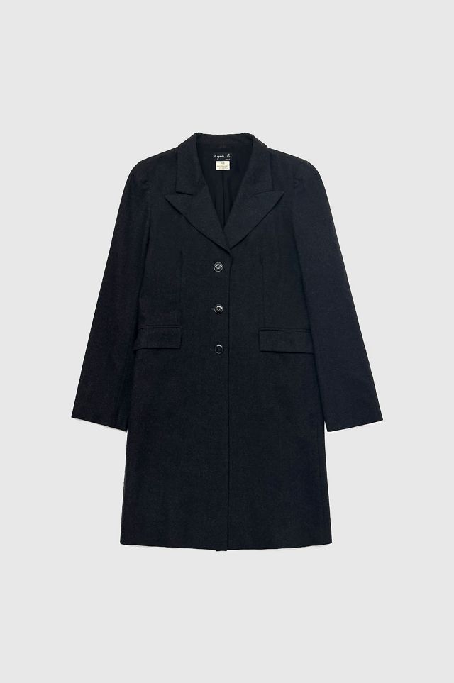 Vintage 1990's Agnes B French Wool Long Coat Jacket | Urban Outfitters