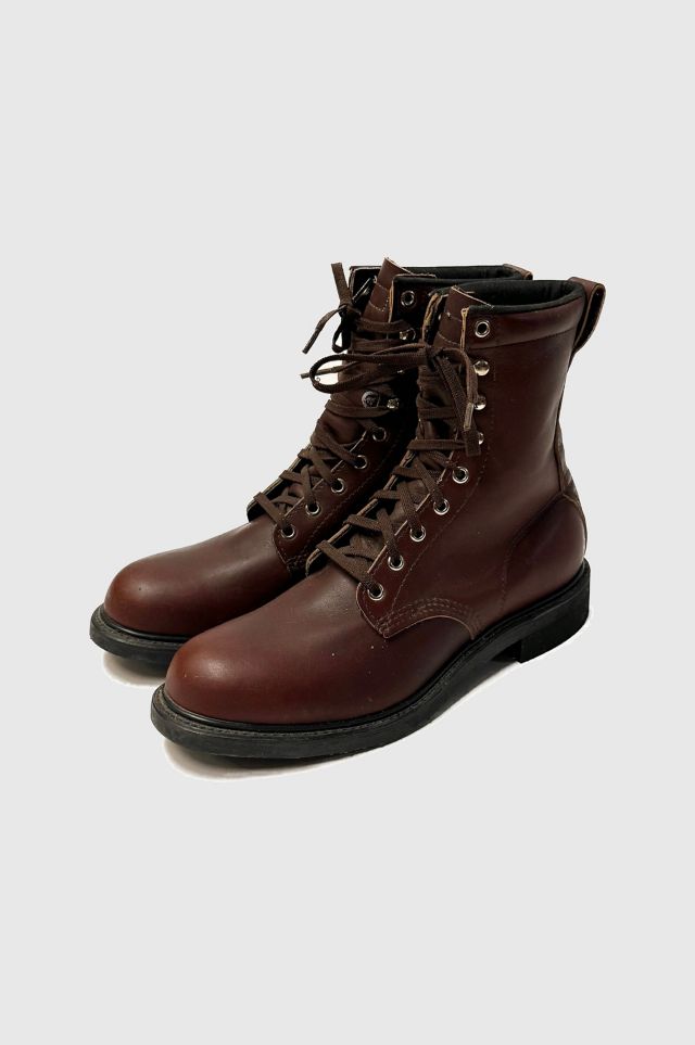 Vintage leather work outlet boots