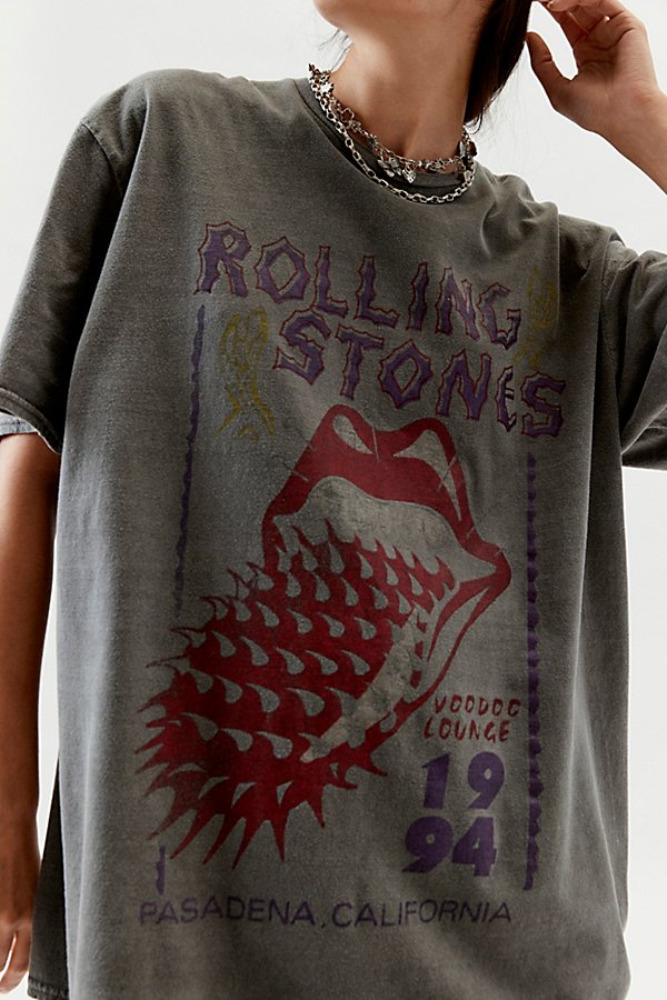 Urban Outfitters Rolling Stones Voodoo Lounge Oversized Tee In Black, Women's At