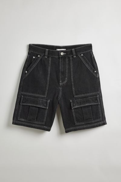 Shop Bdg Formula Denim Cargo Short In Black Contrast, Men's At Urban Outfitters