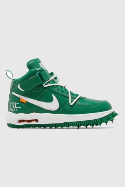 Nike Air Force 1 Mid X OFF-WHITE SP Leather 'Pine Green' Sneakers ...