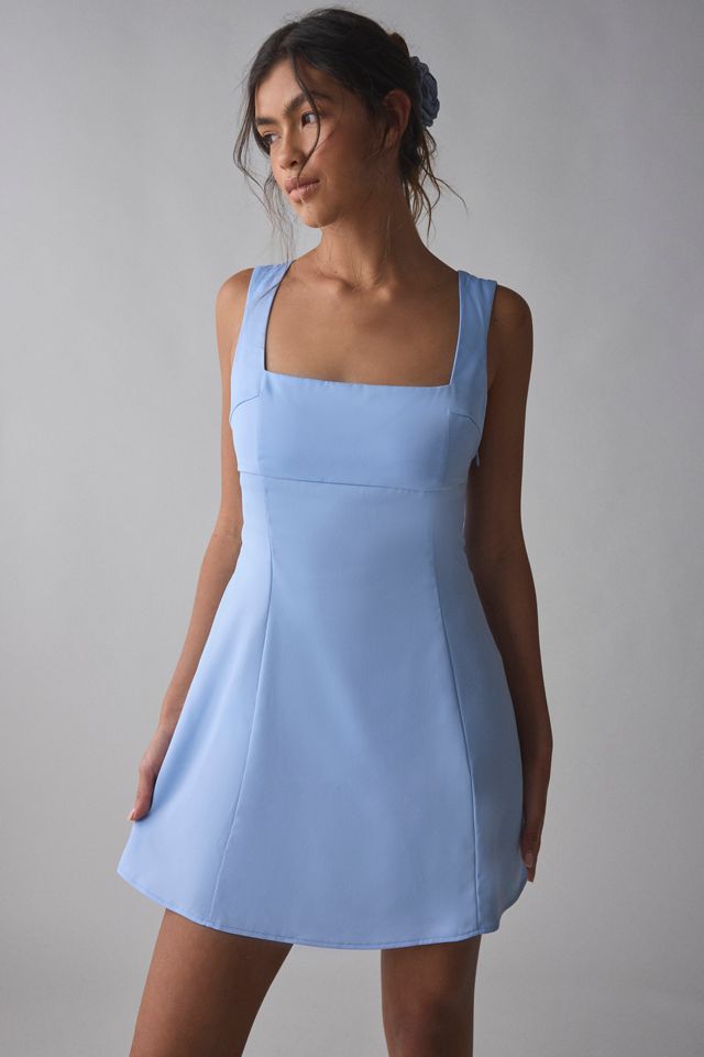 UO Bri Double Bow Satin Mini Dress