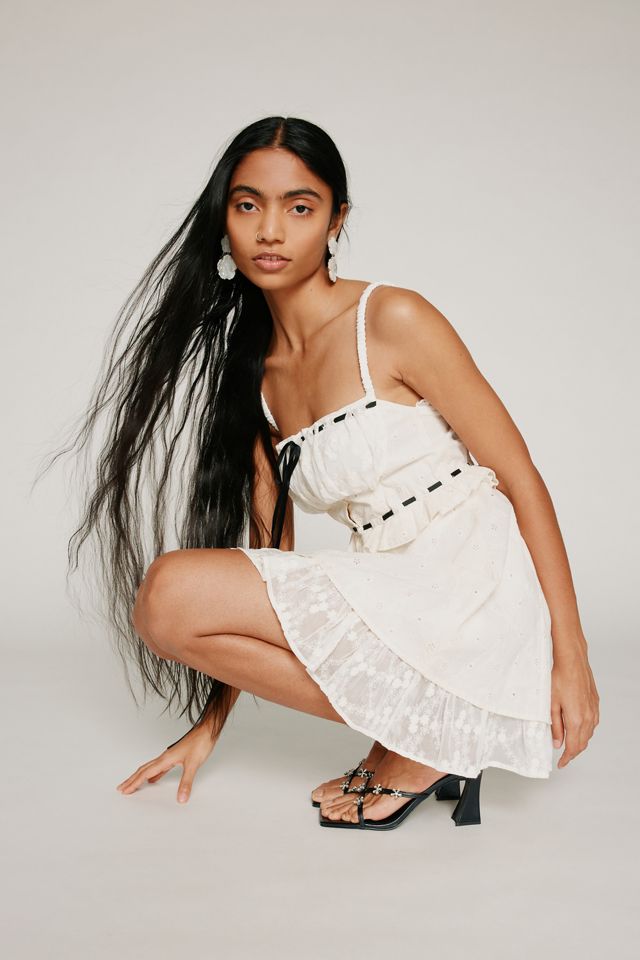 knee length dresses for ladies FOR LOVE & LEMONS Samira Mini Dress In Light Blue  Lusso Di Luna Boutique