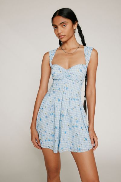 for love & lemons eileen gingham mini dress