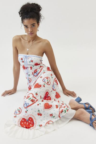 For Love & Lemons Daisy Mae Strapless Midi Dress | Urban Outfitters Canada