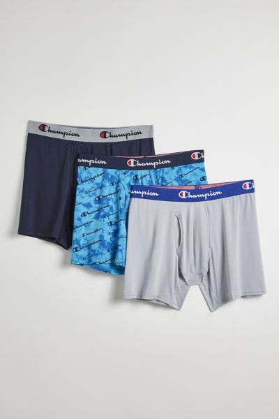 Shop Champion Lightweight Stretch Boxer Brief 3-pack In Blue, Men's At Urban Outfitters