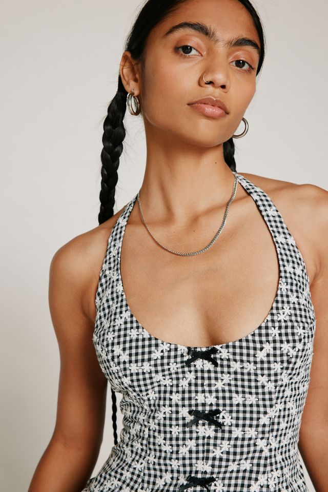 For Love & Lemons Janice Gingham Mini Halter Dress | Urban Outfitters