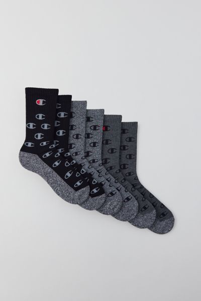 Champion Memory Cushion Crew Sock 3-pack In Black, Men's At Urban Outfitters In Gray
