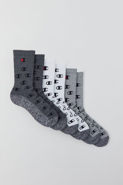 Champion Memory Cushion Crew Sock 3-pack In White, Men's At Urban Outfitters In Gray