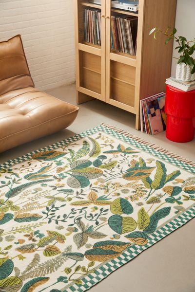 Shop Urban Outfitters Ivy Greenery Brushed Rug In Green At