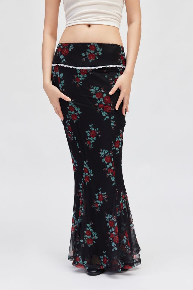 Jupe Longue en Maille Fleurie Daisy Street #1