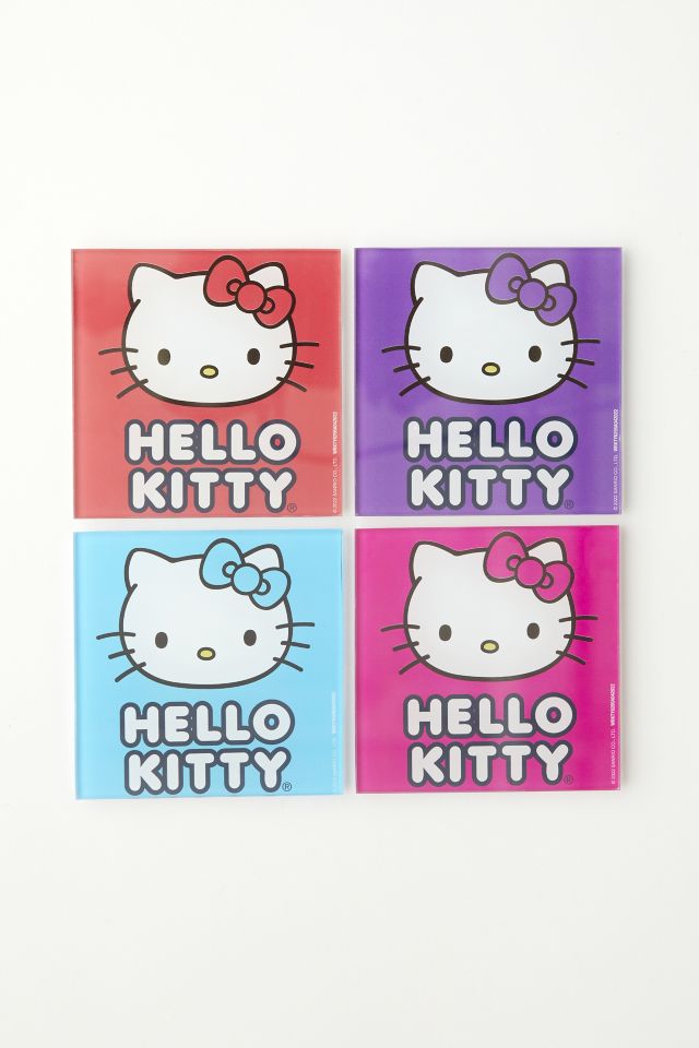 Sanrio Hello Kitty Multi-Color Glass Coaster Set #1