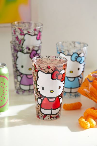 Shop Urban Outfitters Hello Kitty 16 oz Pint Glass Set In Assorted At