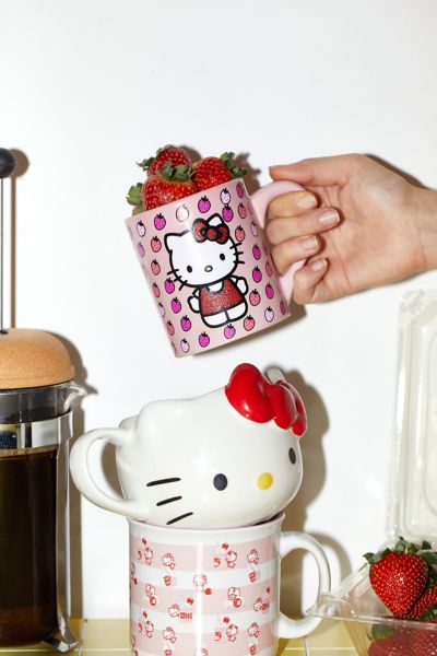 Shop Urban Outfitters Hello Kitty Glitter Strawberry Mug In Pink At