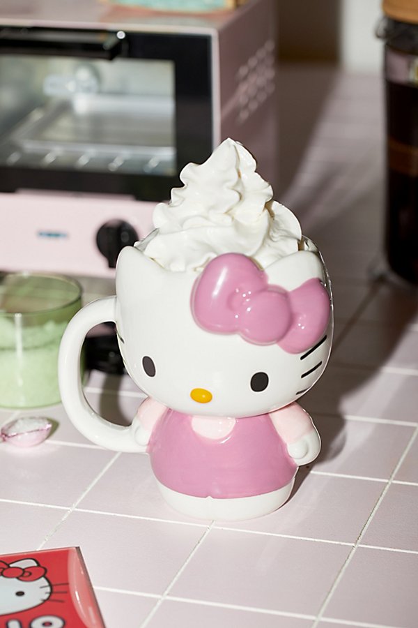Shop Urban Outfitters Sanrio Hello Kitty 20 oz Sculpted Mug In Pink At
