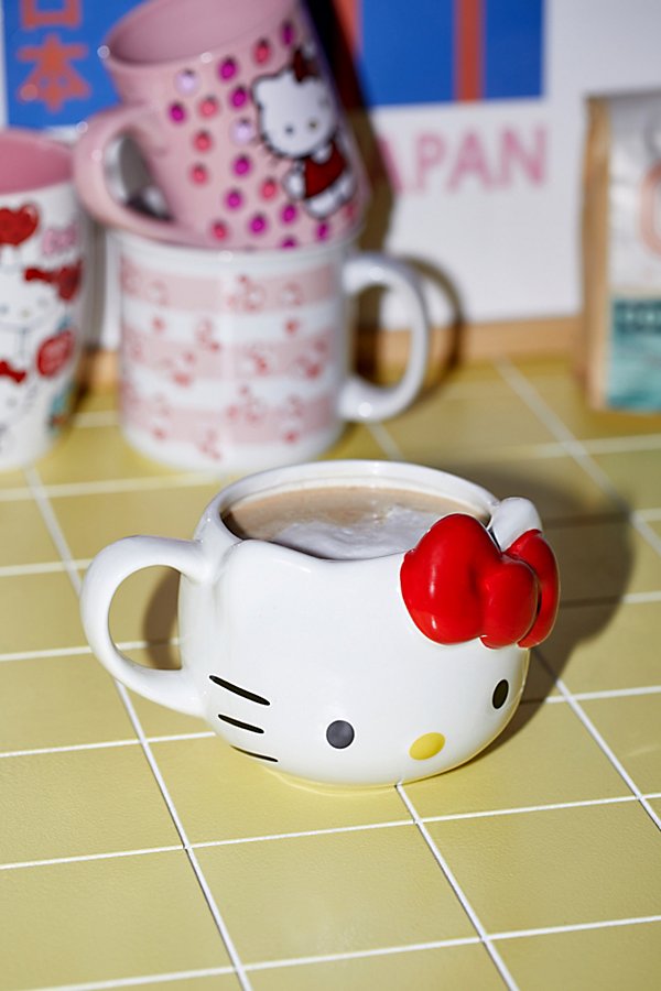 Shop Urban Outfitters Hello Kitty 3d Red Bow 22 oz Mug In White At