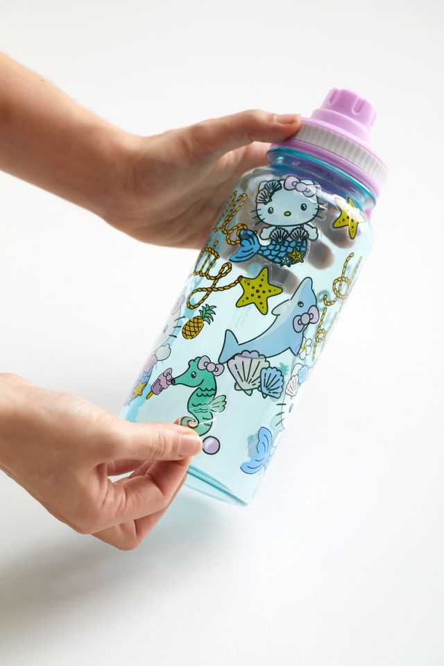 Hello Kitty Mermaid Water Bottle & Sticker Set