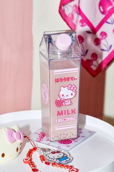 Shop Urban Outfitters Hello Kitty Strawberry Milk Carton In Clear At