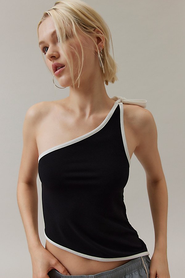 Bdg Avi One-shoulder Top In Black, Women's At Urban Outfitters