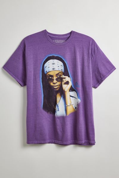 Shop Urban Outfitters Aaliyah Airbrush Graphic Tee In Purple, Men's At