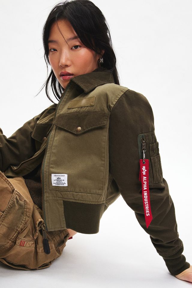 Alpha Industries Cropped Canvas Bomber Jacket | Urban Outfitters