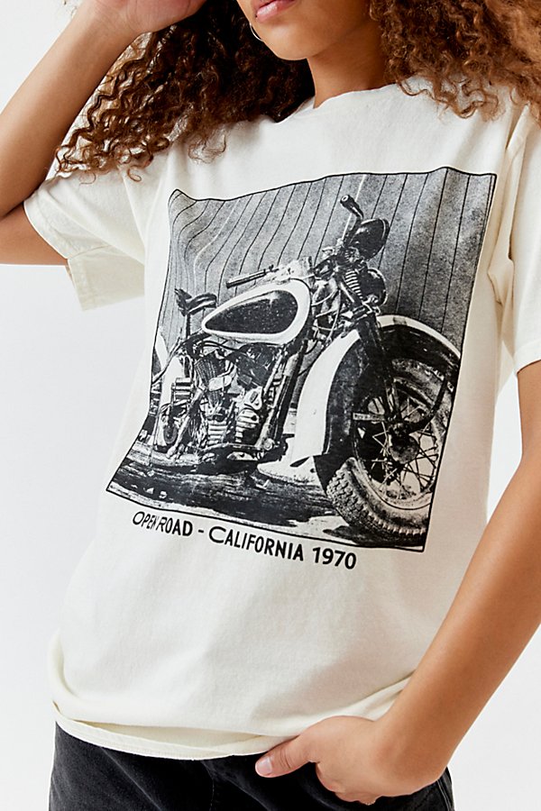 Urban Outfitters Vintage Motorcycle Graphic Tee In Ivory, Women's At
