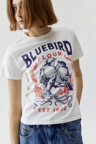 Urban Outfitters Bluebird Est. 1922 Slim Graphic Tee In Ivory, Women's At