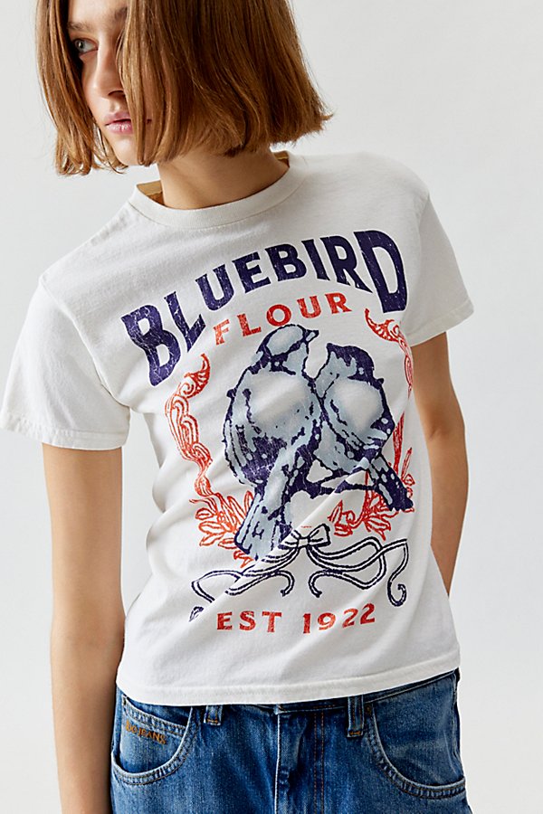 Urban Outfitters Bluebird Est. 1922 Slim Graphic Tee In Ivory, Women's At