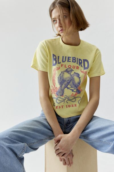 Urban Outfitters Bluebird Est. 1922 Slim Graphic Tee In Bright Yellow, Women's At