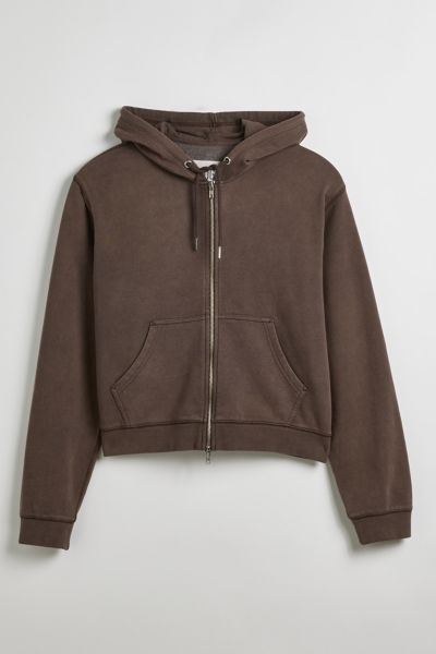 BDG Bonfire Solid Zip-Up Hoodie Sweatshirt