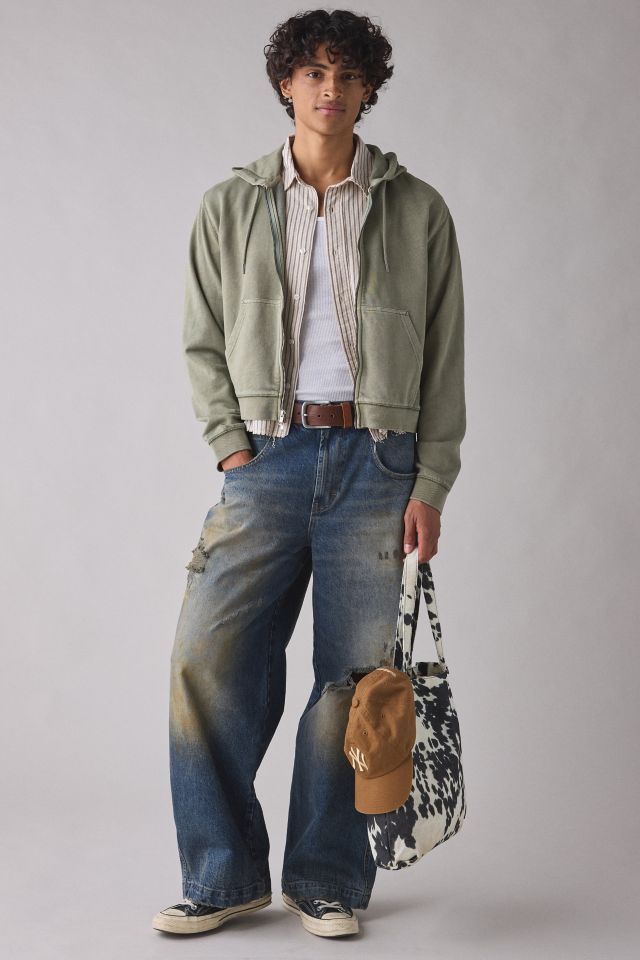 BDG Bonfire Solid Zip-Up Hoodie Sweatshirt #2