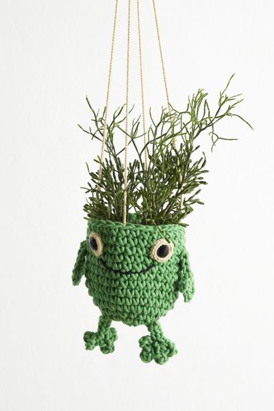 Froggy Crochet Plant Hanger