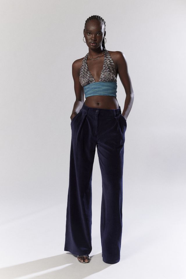 Silence + Noise Jersie Plunge Halter Top #1