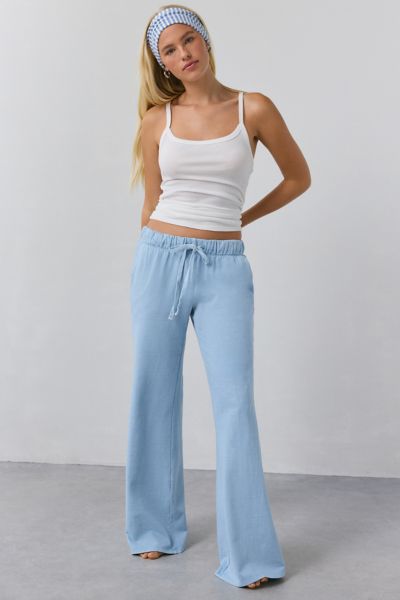 Out From Under Lived In Flare Sweatpant In Light Blue, Women's At Urban Outfitters