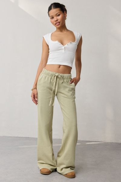 Out From Under Lived In Flare Sweatpant In Light Green, Women's At Urban Outfitters In Green
