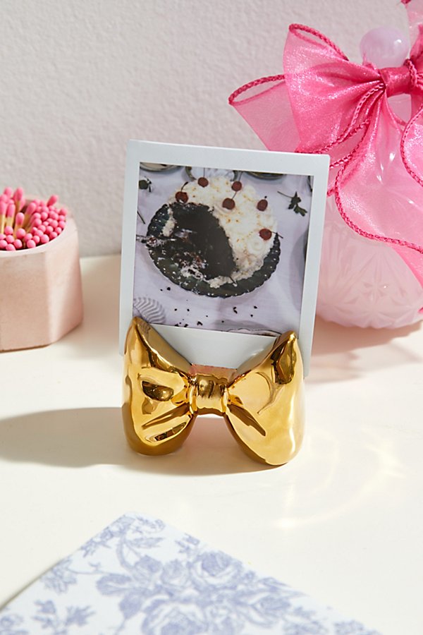Urban Outfitters Uo Bow Photo Stand In Gold At