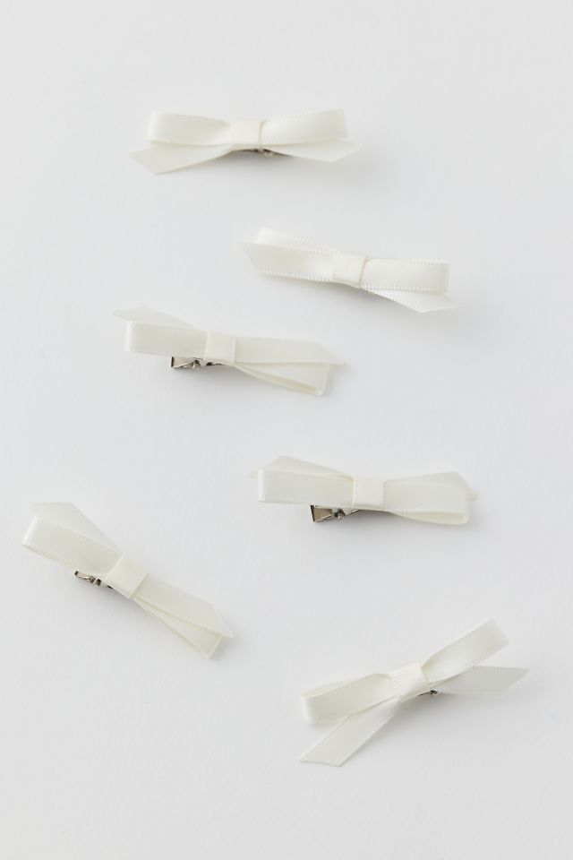 Mini Satin Hair Bow Clip Set #1
