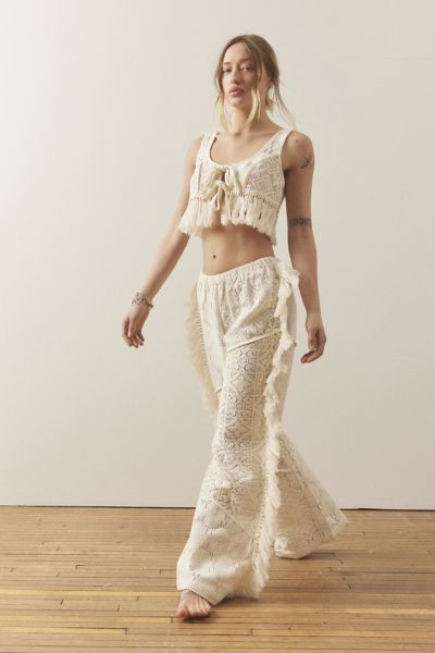 Out From Under Festival Beach Crochet Pant In Ivory, Women's At Urban Outfitters