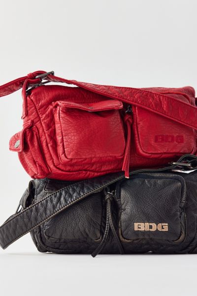 Bdg Amelia Pocket Shoulder Bag In Red, Women's At Urban Outfitters In Metallic