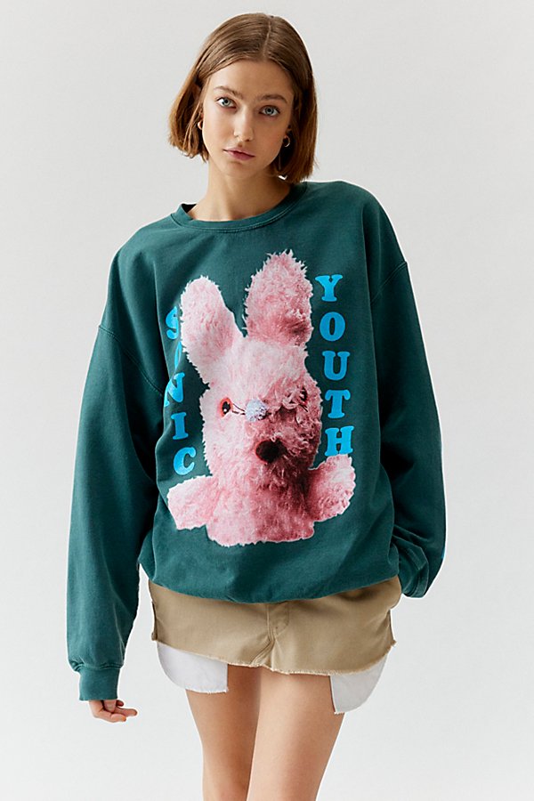 Urban Outfitters Sonic Youth Pullover Sweatshirt In Green, Women's At