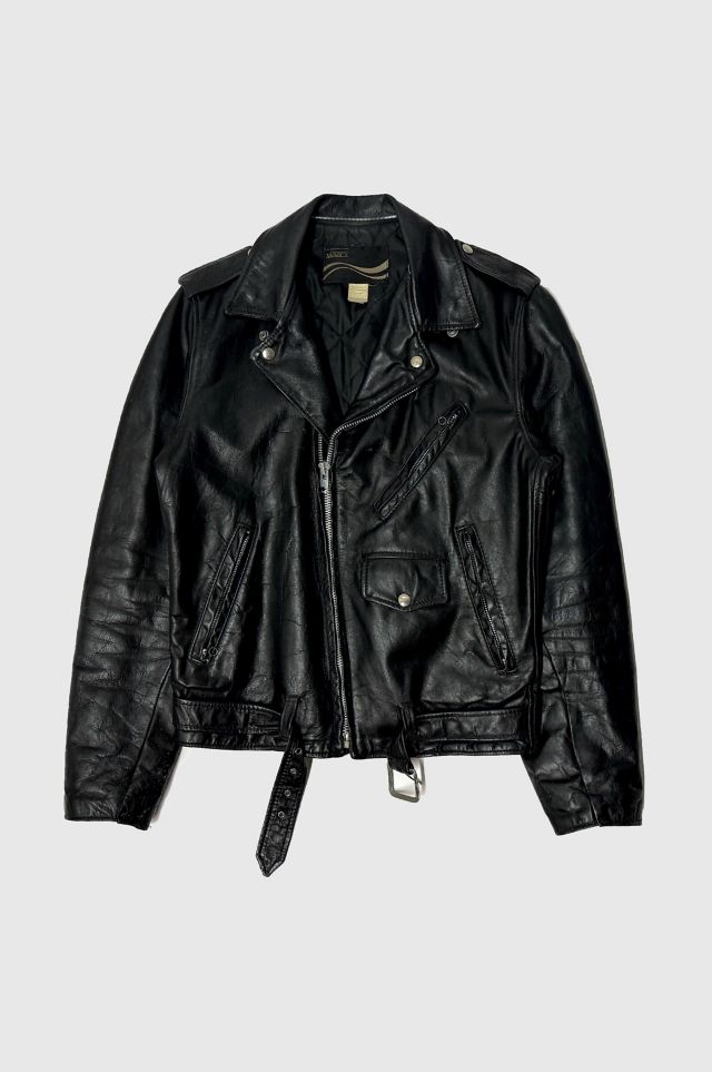 Vintage 1970 s Montgomery Ward Leather Motorcycle Jacket Urban Outfitters