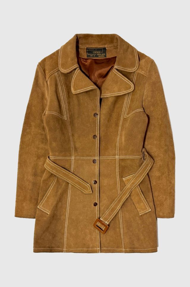 Vintage 1960's Lemel's Suede Belted Leather Long Coat | Urban ...