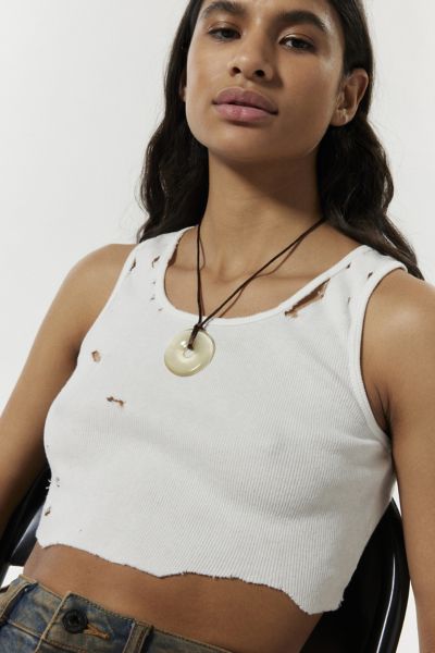 Urban Outfitters Cat Eye Pendant Corded Necklace In Light Brown, Women's At  In Black