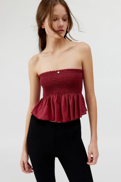 Urban Renewal Made LA EcoVero™️ Linen Smocked Tube Top