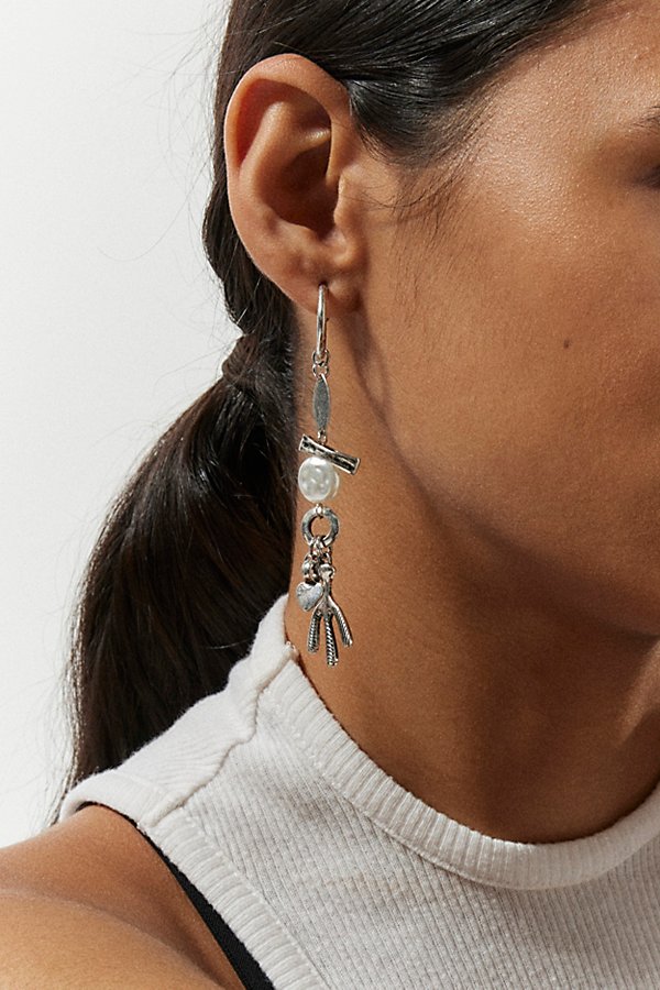 Urban Outfitters Mystic Charm Hoop Earring In Silver, Women's At