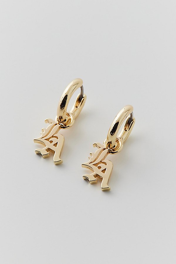 Urban Outfitters Los Angeles Charm Hoop Earring In Gold, Women's At