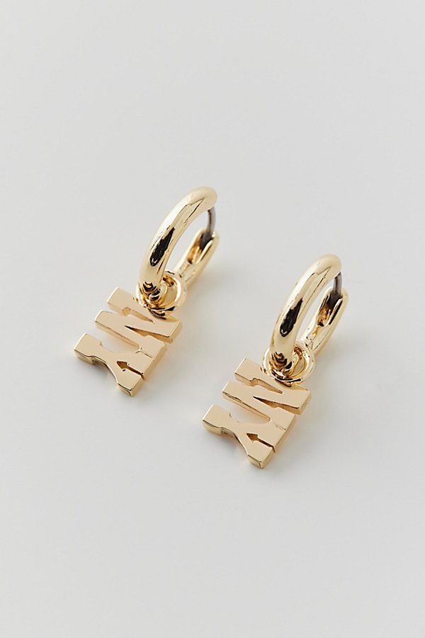 Urban Outfitters New York Charm Hoop Earring In Gold, Women's At